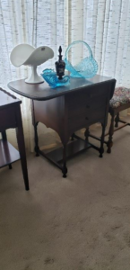 Antique End Table and Chairs
